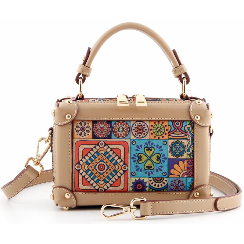 Tas Crossbody Cork Structured Square